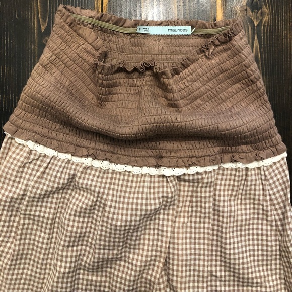NWOT Maurices Super Cute Summer Strapless Gingham & Lace Ruffle Detailed Dress - Picture 2 of 7